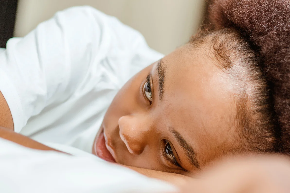 A child with a caregiver